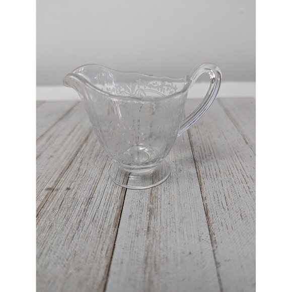 Vintage Etched Depression Glass Fostoria Romance Creamer - Picture 1 of 6